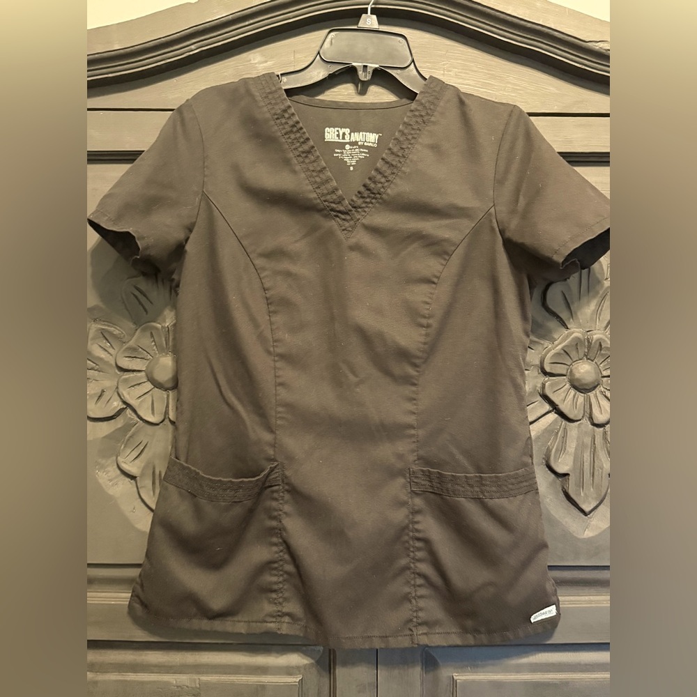 Grey’s Anatomy Black Scrub Top Size Small